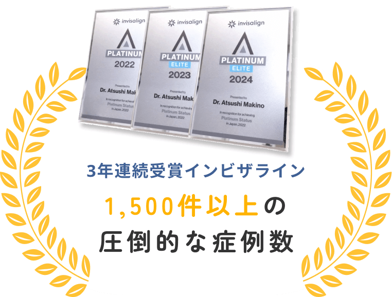 3年連続受賞インビザライン　1,500件以上の圧倒的な症例数